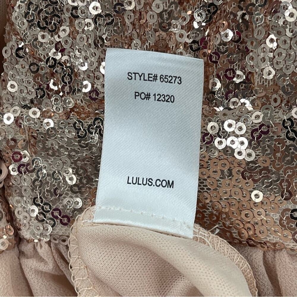Lulus Elegant Encounter Gold Sequin Maxi Dress Size XS NWT. - Picture 6 of 6